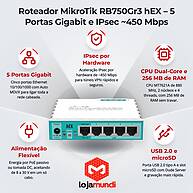 Foto 3 do produto Roteador MikroTik RB750Gr3 hEX – 5 Portas Gigabit, USB 2.0, microSD e IPsec por Hardware ~450 Mbps