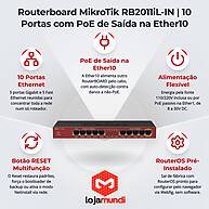 Foto 4 do produto Routerboard MikroTik RB2011iL-IN | 10 Portas (5 Gigabit + 5 Fast Ethernet) com PoE de Saída na Ether10