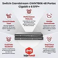Foto 2 do produto Switch Grandstream GWN7806 48 Portas Gigabit 6 SFP+ Gerenciável