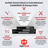 Foto 2 do produto Switch Grandstream GWN7812P L3 16 Portas Gigabit PoE+