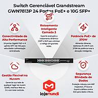 Foto 2 do produto Switch Grandstream GWN7813P L3 24 Portas Gigabit PoE+ 4 SFP+