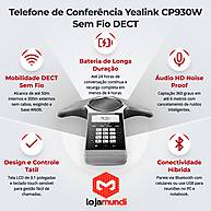 Foto 2 do produto Telefone Conferência Yealink CP930W Sem Fio DECT Bluetooth