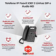 Foto 3 do produto Telefone IP Fanvil X301 2 Linhas SIP Áudio HD 10/100