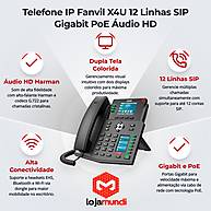 Foto 5 do produto Telefone IP Fanvil X4U 12 Linhas SIP Gigabit PoE Áudio HD