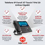 Foto 3 do produto Telefone IP Fanvil X7 - 20 Linhas SIP, Tela Touch 7" Colorida, Gigabit Ethernet e PoE