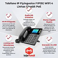 Foto 5 do produto Telefone IP Flyingvoice FIP13G WiFi 4 Linhas Gigabit PoE