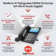 Foto 6 do produto Telefone IP Flyingvoice FIP15G 10 Contas SIP Wi-Fi Touch Gigabit