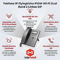 Foto 5 do produto Telefone IP FlyingVoice P10W Wi-Fi Dual Band 2 Linhas SIP