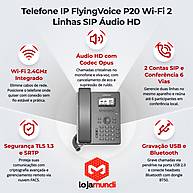 Foto 2 do produto Telefone IP FlyingVoice P20 Wi-Fi 2 Linhas SIP Áudio HD