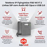 Foto 3 do produto Telefone IP FlyingVoice P20 Wi-Fi 2 Linhas SIP com Áudio HD e USB 2.0