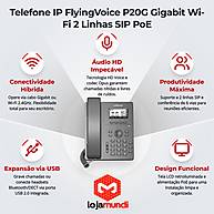 Foto 2 do produto Telefone IP FlyingVoice P20G Gigabit Wi-Fi 2 Linhas SIP PoE