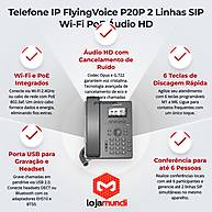 Foto 2 do produto Telefone IP FlyingVoice P20P 2 Linhas SIP Wi-Fi PoE HD