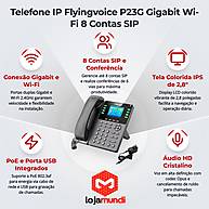 Foto 2 do produto Telefone IP Flyingvoice P23G Gigabit Wi-Fi 8 Contas SIP PoE