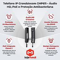 Foto 2 do produto Telefone IP Grandstream GHP611 Preto - 2 Linhas SIP com PoE e Áudio HD