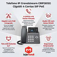 Foto 4 do produto Telefone IP Grandstream GRP2612G - 4 Contas SIP, Gigabit Ethernet e PoE