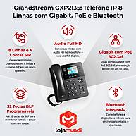 Foto 3 do produto Telefone IP Grandstream GXP2135 - 8 Linhas, 4 Contas SIP, Gigabit, PoE e Bluetooth