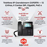 Foto 4 do produto Telefone IP Grandstream GXP2170 — 12 Linhas, 6 Contas SIP, Gigabit, PoE e Bluetooth