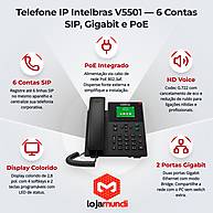 Foto 4 do produto Telefone IP Intelbras V5501 — 6 Contas SIP, 2 Portas Gigabit, PoE 802.3af e HD Voice