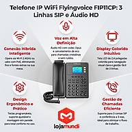 Foto 5 do produto Telefone IP WiFi Flyingvoice FIP11CP 3 Linhas SIP PoE
