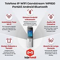 Foto 4 do produto Telefone IP WiFi Grandstream WP820 Android Bluetooth
