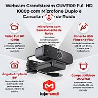 Foto 6 do produto Webcam Grandstream GUV3100 Full HD 1080p com Microfone Duplo USB Plug-and-Play